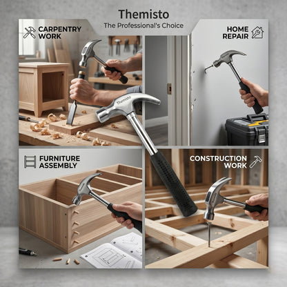 Themisto TH-T32 400g Steel Shaft Claw Hammer With Anti-Slip Handle | Reliable Tool for Woodwork, DIY and Home Maintenance