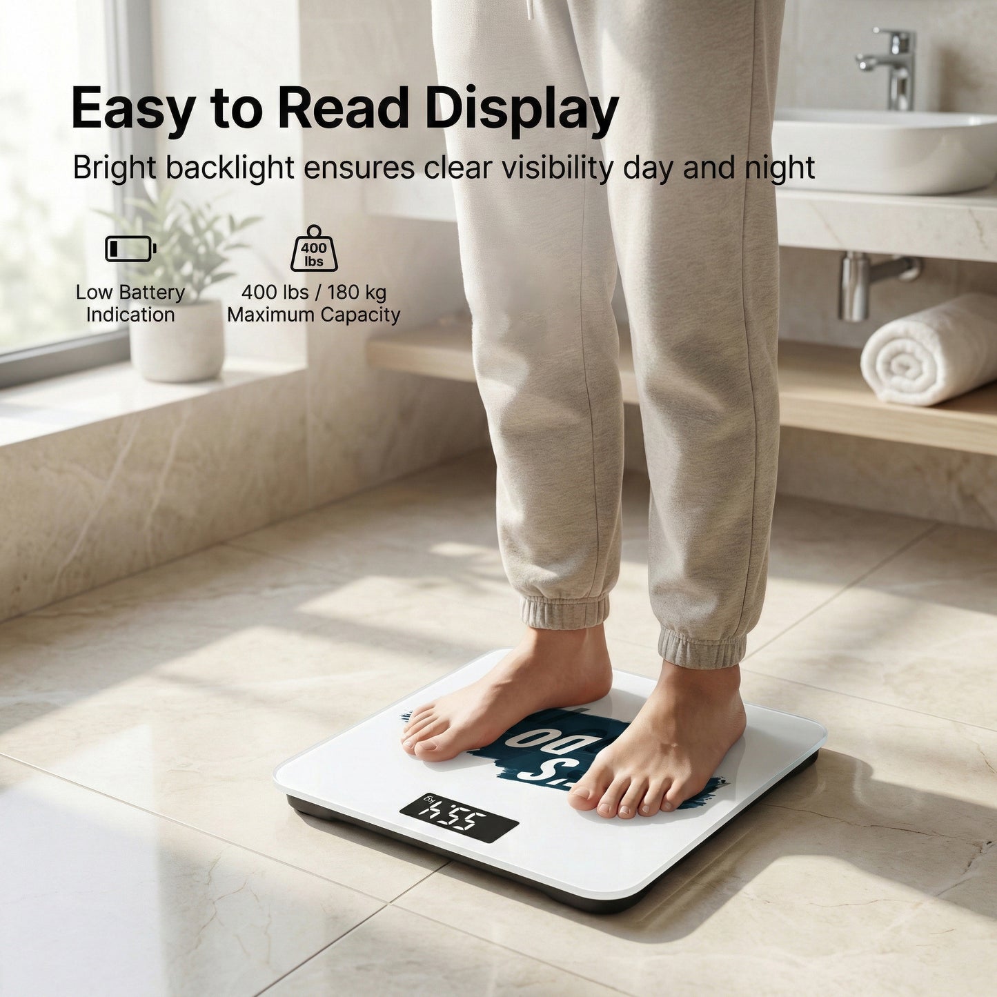 Themisto TH-WS40E Body weight Scale, With High Precision Sensors | Backlit Display