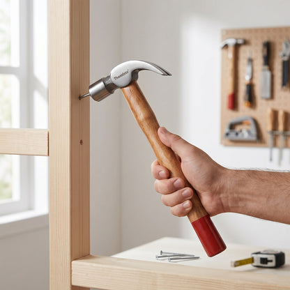 Themisto TH-T33 3/4 lbs Forged Steel Head Claw Hammer with Seasoned Wooden Handle | Strong Non-Slip Grip | Ideal for Home DIY and Professional Use