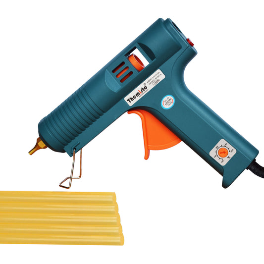 Themisto Hot Melt Glue Gun With 5 Yellow Super strong Gumming Glue sticks (TH-GG150) Military Green