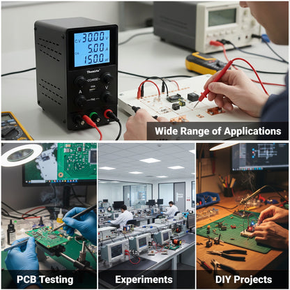 Themisto TH-SPS305D Adjustable DC Bench Power Supply 0–30V 0–5A, Regulated Switching Power Source with 5V/2A USB Output, 150W High Precision Lab Power Unit
