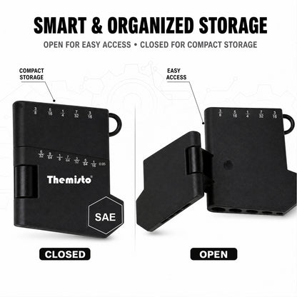 THEMISTO TH-T113S 13 Pcs SAE Hex Key Set | Inch Allen Key Set | L-Shaped Hex Wrenches | SAE Size Set with Storage Holder