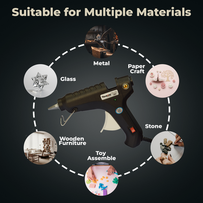 Themisto 40W Hot Melt Glue Gun with Anti Drip for Arts and Crafts, DIY Projects (Black) -5 Pieces