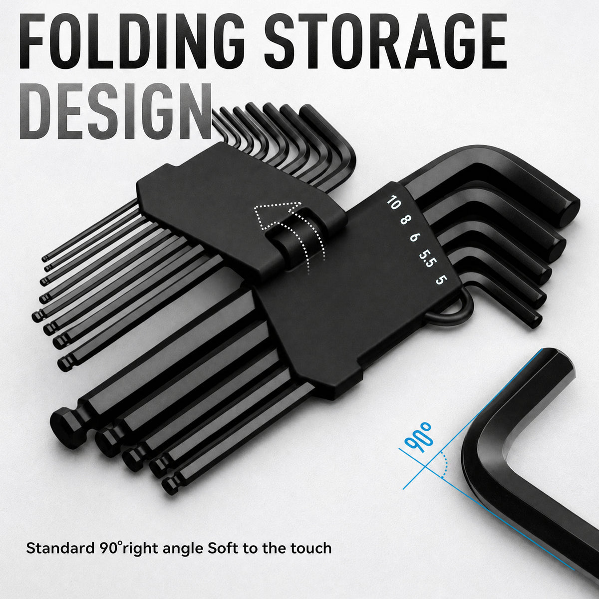 THEMISTO TH-T126 26 Pcs Allen Key Set | Metric & SAE Inch Hex Key Set | L-Shaped Hex Wrenches | MM & Inch Sizes | Storage Holder