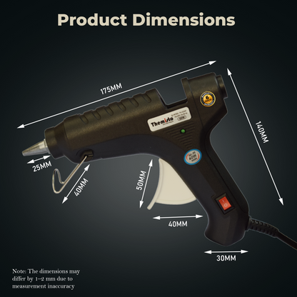 Themisto 40W Hot Melt Glue Gun with Anti Drip for Arts and Crafts, DIY Projects (Black) -5 Pieces
