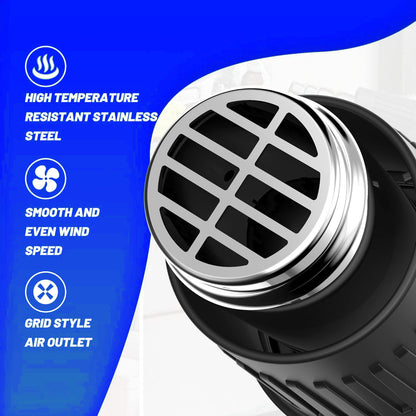 Themisto TH-HG100 1800W High Speed Heat Gun Machine | Dual Temperature 350°C to 550°C | Copper Motor | Extra Long Nozzle for Safety | Hot Air Gun