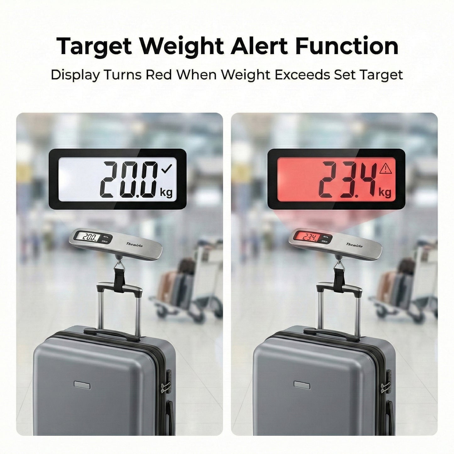 Themisto TH-WS10 Digital Luggage Scale with Target Value Setting (50kg)