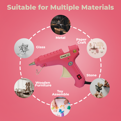 Themisto 40W Anti-Drip Glue Gun with 5 Piece Sticks (Pink)