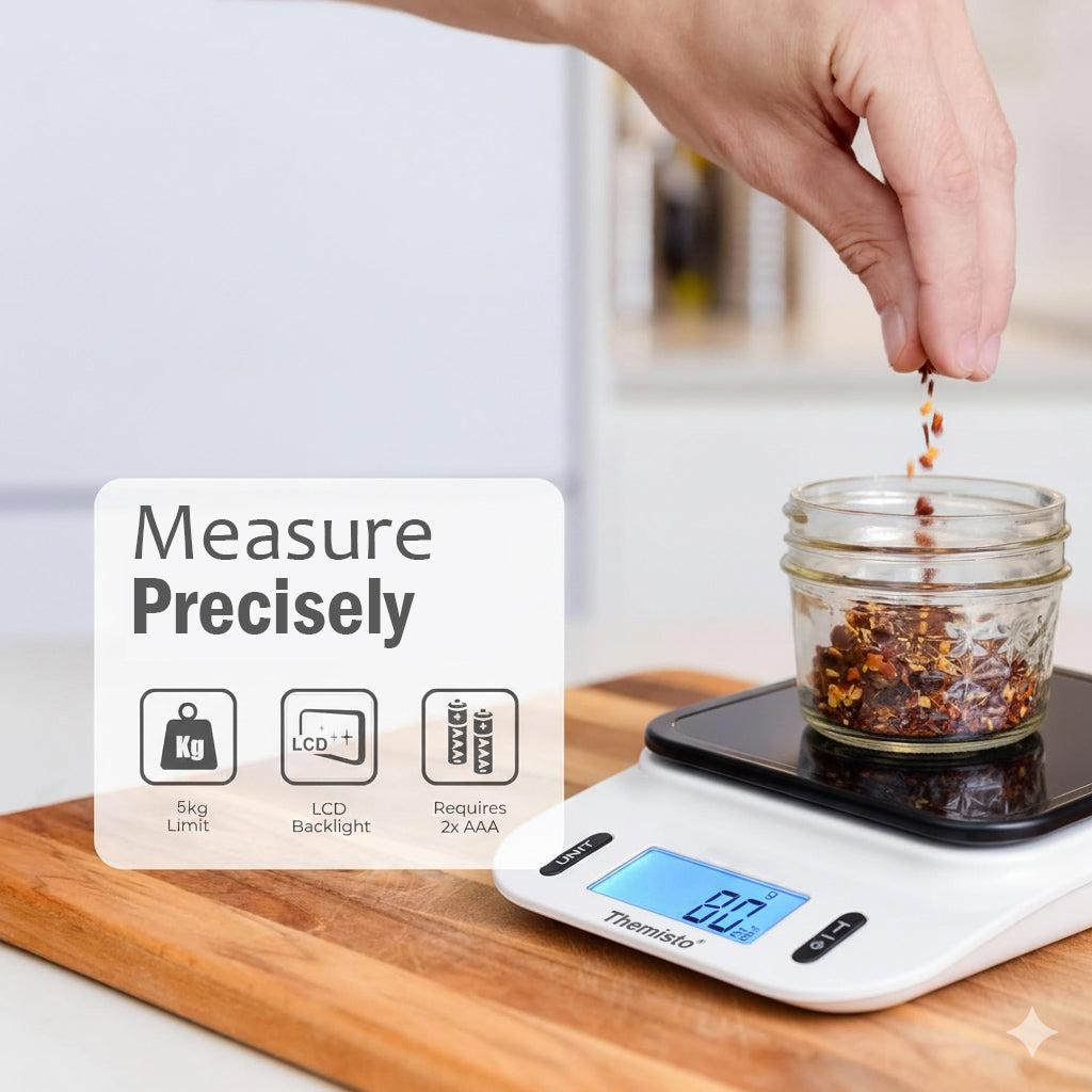 Themisto TH-WS06 Electronic digital Kitchen Weighing Scale | 5 Kg| Back Light LCD| Made In India