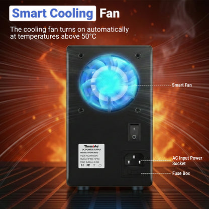 Themisto TH-SPS305D Adjustable DC Bench Power Supply 0–30V 0–5A, Regulated Switching Power Source with 5V/2A USB Output, 150W High Precision Lab Power Unit