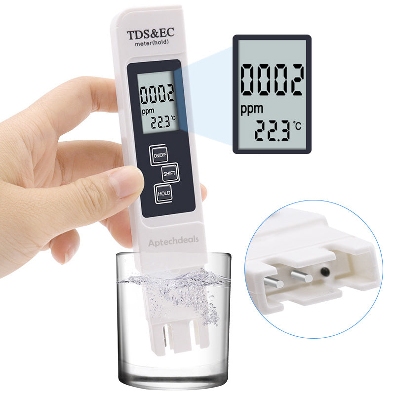 Aptechdeals TDS EC Meter/Digital TDS Meter with Temperature And Water Quality Measurement For Ro Purifier (TDS EC)