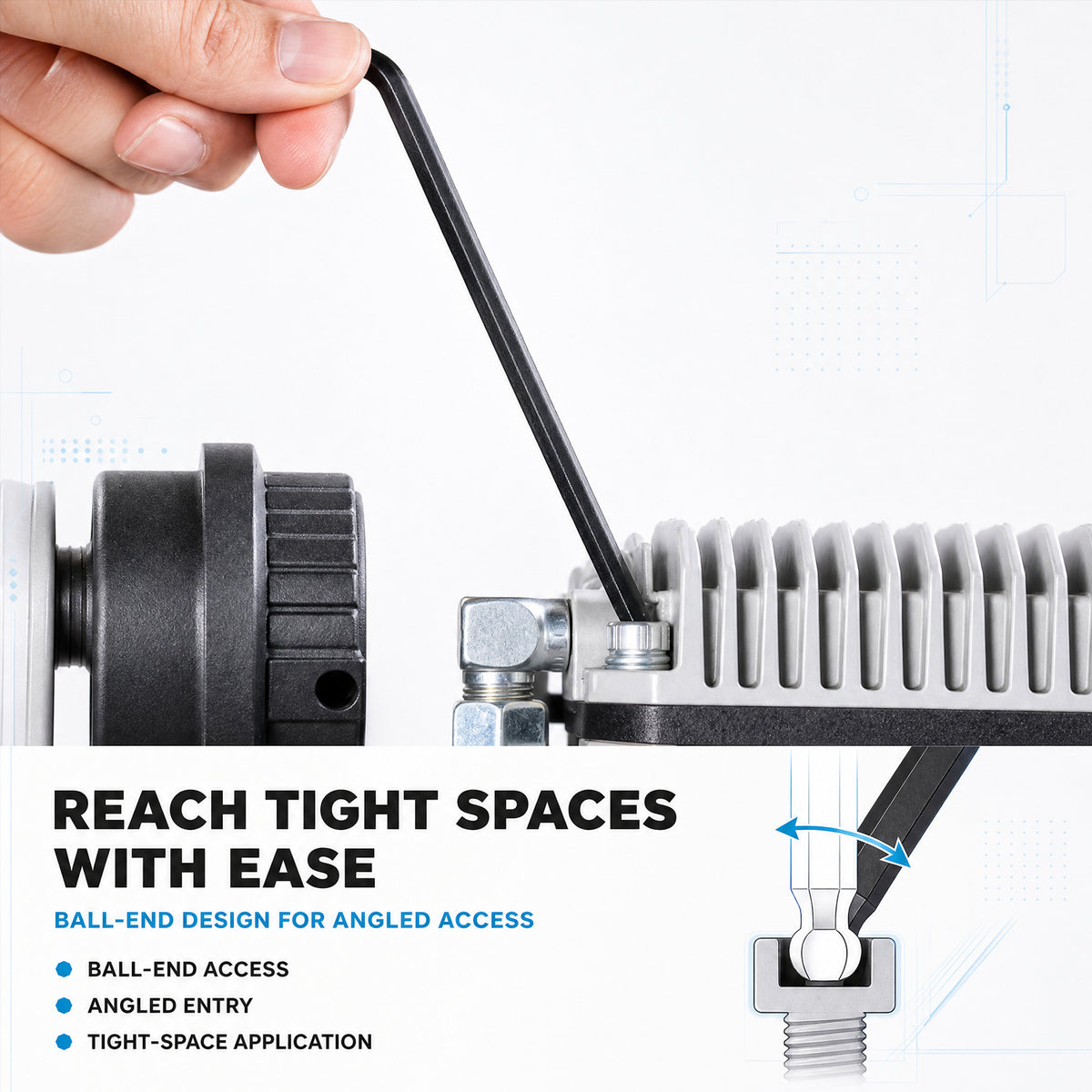 THEMISTO TH-T113S 13 Pcs SAE Hex Key Set | Inch Allen Key Set | L-Shaped Hex Wrenches | SAE Size Set with Storage Holder