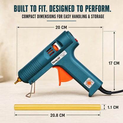Themisto (TH-GG150) 150 Watt Hot Melt Glue Gun With 5 Yellow Glue Sticks | Military Green