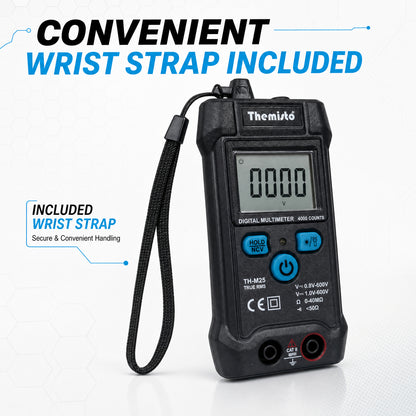 Themisto TH-M25 Digital Smart Multimeter | True RMS | 4000 Counts | Auto Detection | NCV Live Wire Detection | AC/DC Voltage Tester | Resistance & Continuity Tester | Backlit LCD Display