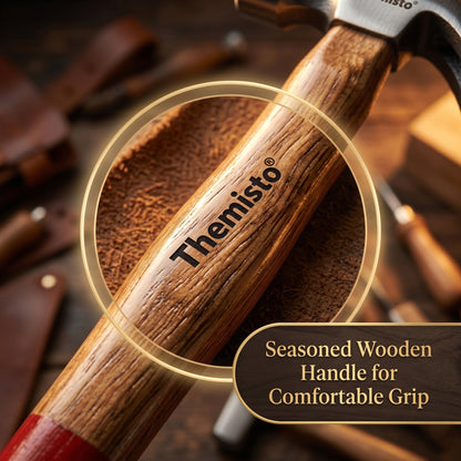 Themisto TH-T33 3/4 lbs Forged Steel Head Claw Hammer with Seasoned Wooden Handle | Strong Non-Slip Grip | Ideal for Home DIY and Professional Use