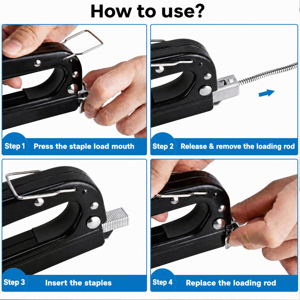 Themisto TH-T50 Heavy Duty Staple Gun | Manual Hand Tacker | Adjustable Pressure | Steel Body | Quick Jam Release | Ideal for Upholstery, Wood, Furniture, Carpets & DIY Projects