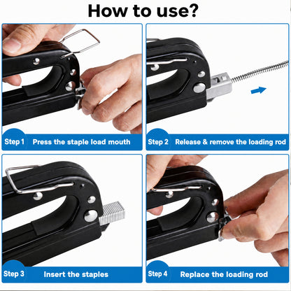 Themisto TH-T50 Heavy Duty Staple Gun | Manual Hand Tacker | Adjustable Pressure | Steel Body | Quick Jam Release | Ideal for Upholstery, Wood, Furniture, Carpets & DIY Projects