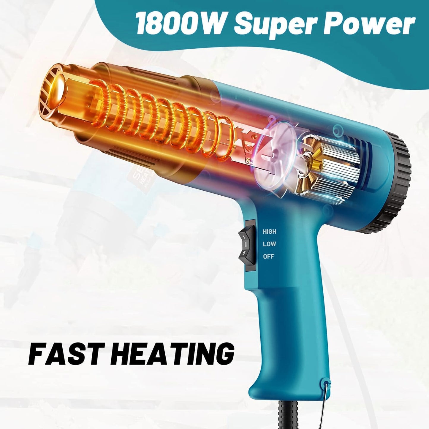 Themisto TH-HG100 Electric Dual Temperature 1800 W Heat Gun