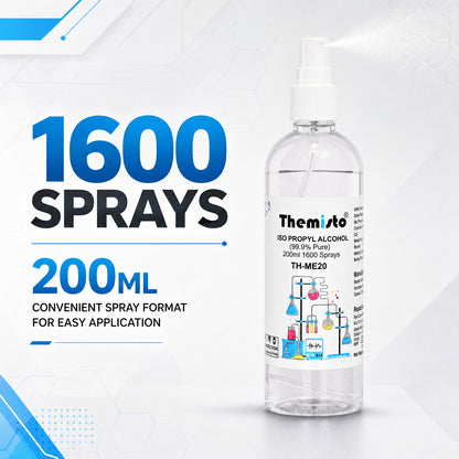 Themisto IPA ISO PROPYL RUBBING ALCOHOL Spray 200ml (99.9% Pure) (TH-ME20)