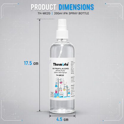 Themisto IPA ISO PROPYL RUBBING ALCOHOL Spray 200ml (99.9% Pure) (TH-ME20)