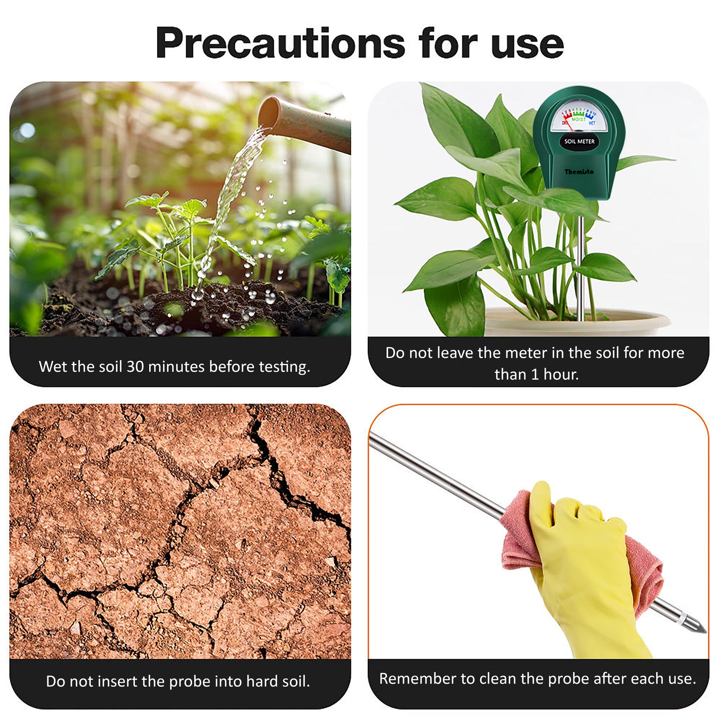 Themisto TH-SM01 Soil Moisture Meter | Accurate Analog Moisture Tester for Indoor & Outdoor Plants | No Battery Needed