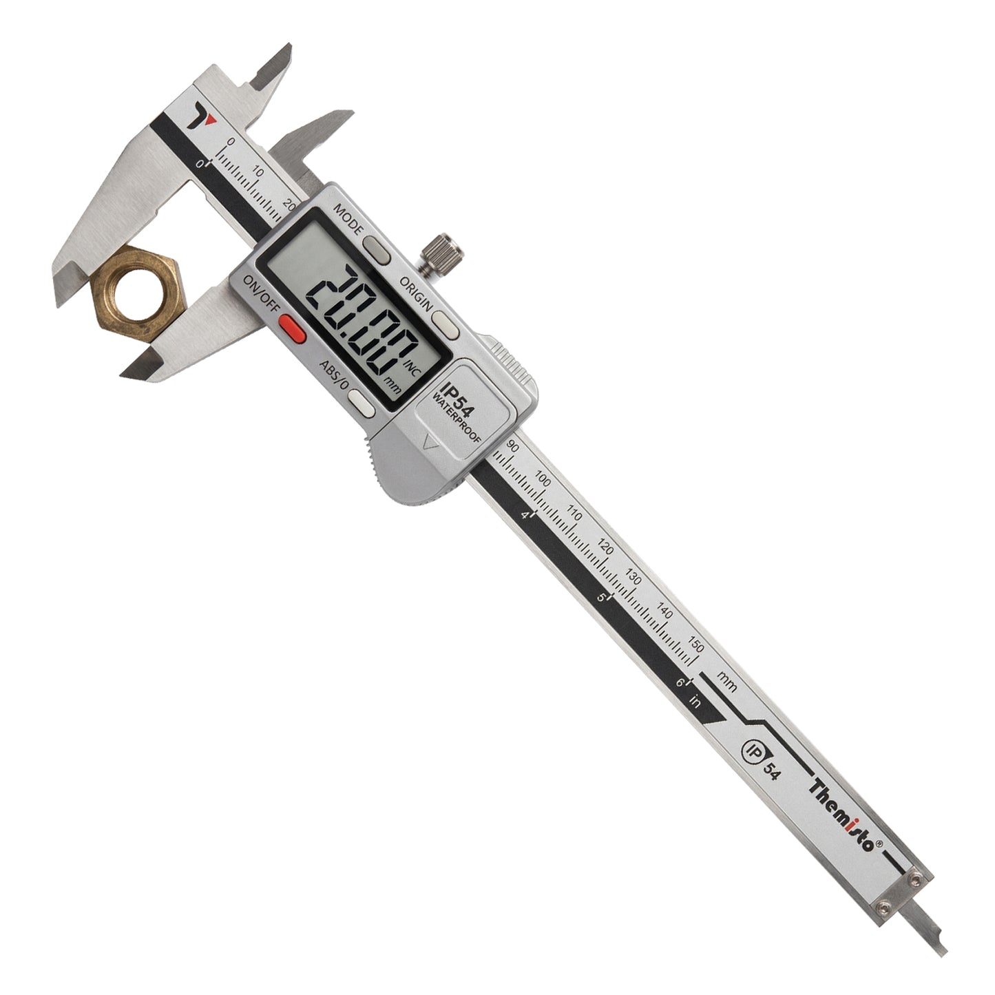 Themisto TH-M65 Digital Vernier Caliper (0–150mm) | Stainless Steel | LCD Display | 4 Measurement Modes | Inch/mm Conversion | Zero Setting | Precision Measuring Tool