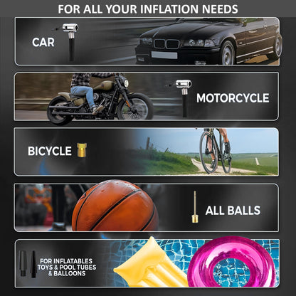 Themisto TH-TY02 Cordless Tyre Inflator 150 PSI , Dual Mode (6000mAh Battery & 12V Port), Pressure Gauge & LED SOS flashLight I Portable Air Compressor I Car, Motorcycle, Bicycles & Other Inflatables