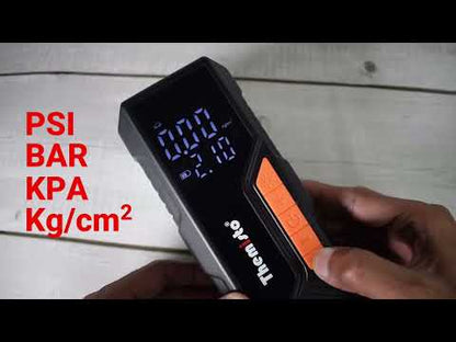 Themisto TH-TY04 Cordless Tyre Inflator 150 PSI, Dual Mode (6000mAh Battery & 12V Port), Pressure Gauge & LED SOS flashLight I Portable Air Compressor I Car, Motorcycle, Bicycles & Other Inflatables