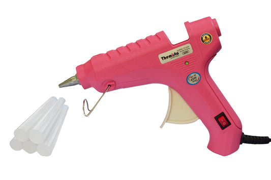 THEMISTO 40W Anti-Drip Glue Gun with 5 Piece Sticks (Pink)