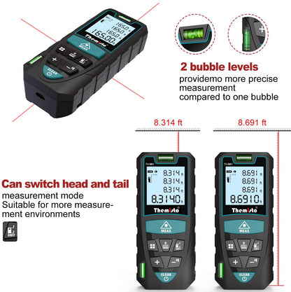 Themisto TH-M81 Laser Distance Meter (50m Range) with Backlit LCD.