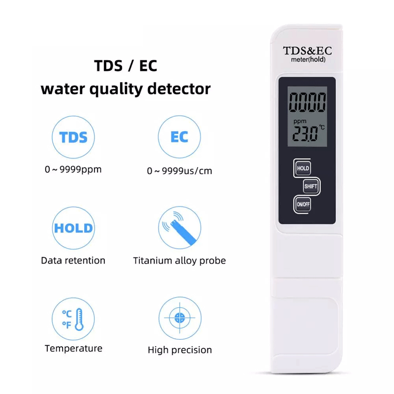 Aptechdeals TDS EC Meter/Digital TDS Meter with Temperature And Water Quality Measurement For Ro Purifier (TDS EC)